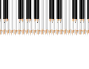 keys of a musical instrument consisting of pencils