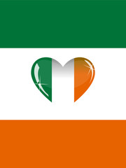 Irish flag and a heart of glass