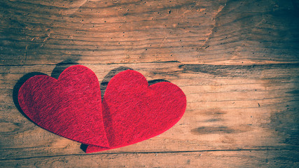 Fototapeta premium St. Valentine's Heart on a wooden table rural background