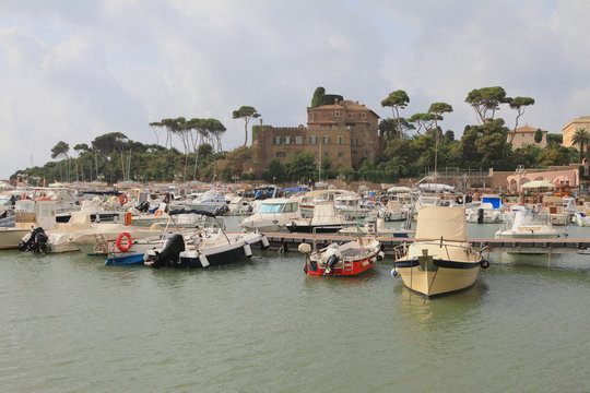 Harbor for walking boats, Santa Marinella, Italy