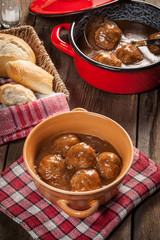 Meatballs in the sauce.