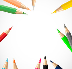 Color pencils on a white background vector