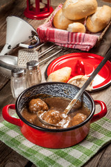Meatballs in the sauce.