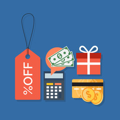 Discount concept. Flat design stylish.