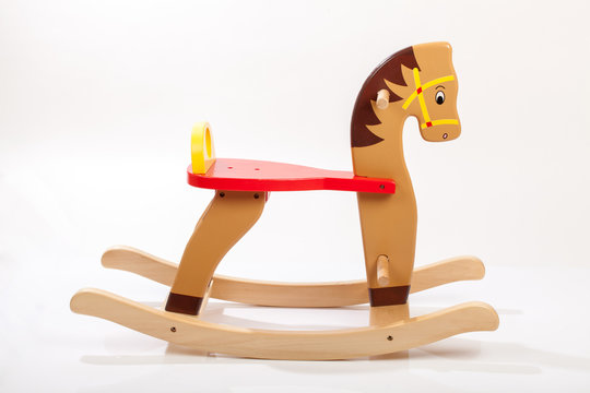 wooden rocking horse. Children toy