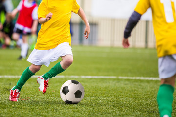 Fototapeta na wymiar Football soccer match game for children