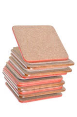 Coasters isolated on white background