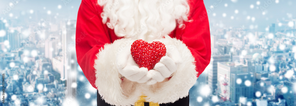 Canvas Prints close up of santa claus with heart shape