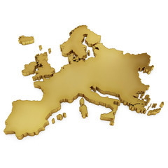 The photorealistic golden shape of Europe (series)