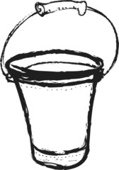 doodle metal bucket
