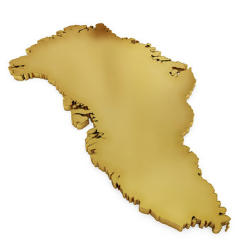 The photorealistic golden shape of Greenland (series)