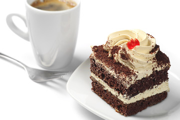 Small cake and coffee