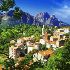 beautiful Evisa - mountain village in Corsica