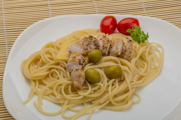 Spaghetti with chicken