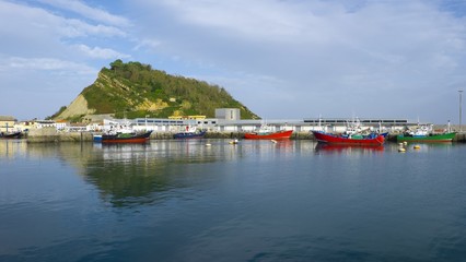 Sea Biscay and Gipuzkoa coast in the harbor of Getaria.