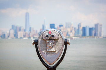 Cityscape of New York with Binocular