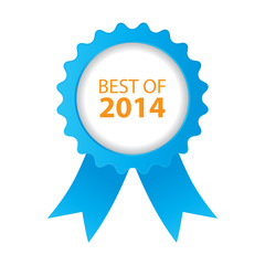 blue best of 2014  badge with ribbon