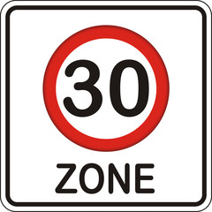 Verkehrszeichen, 30er zone