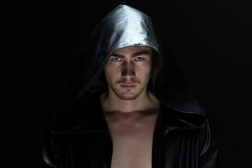 Photo of the young man in hood