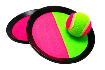 Game catch a ball on white background