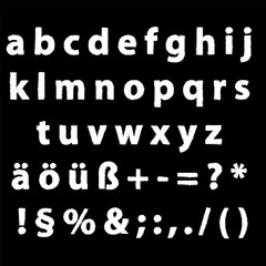 Alphabet klein editierbare Text mit Grafikstile Kreide