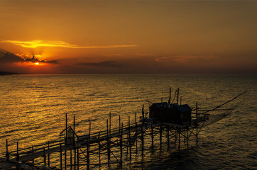 Trabucco al tramonto