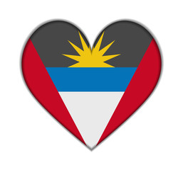 Fototapeta premium Antigua and Barbuda heart flag vector