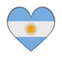 Argentina heart flag vector