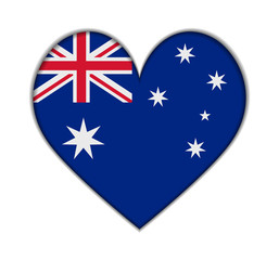 Australia heart flag vector