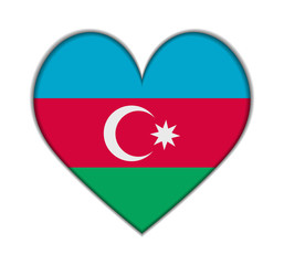 Azerbaijan heart flag vector