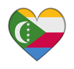 Comoros heart flag vector