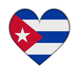 Cuba heart flag vector