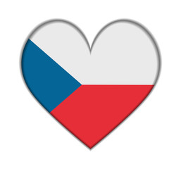 Czech heart flag vector