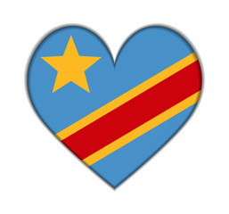 Democratic Republic of the Congo heart flag vector