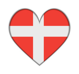 Fototapeta premium Denmark heart flag vector