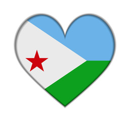 Djibouti heart flag vector