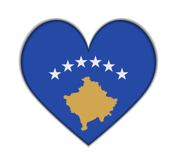Kosovo heart flag vector