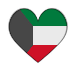 Kuwait heart flag vector