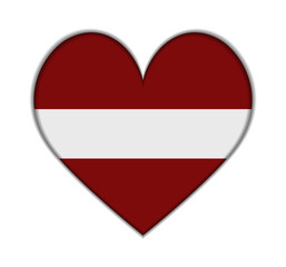Latvia heart flag vector