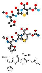 Cefuroxime second generation cephalosporin antibiotic molecule.