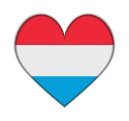 Luxembourg heart flag vector