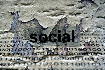 Social text on grunge background