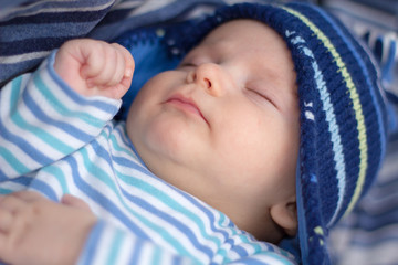 Newborn baby boy sleeping