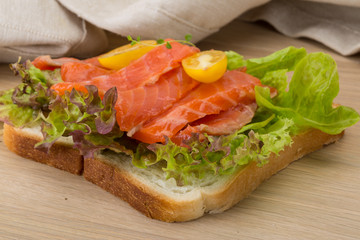 Sandwich with salmon