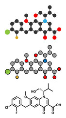 Elvitegravir HIV treatment drug (integrase inhibitor) molecule.