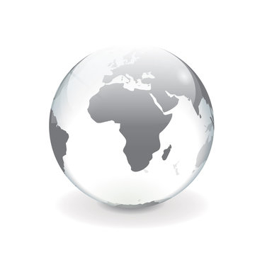 White gray vector world globe - africa