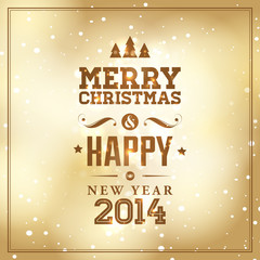 Merry Christmas and Happy New Year card. Vector illustration