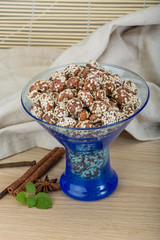 Peanut in honey with sesame seeds