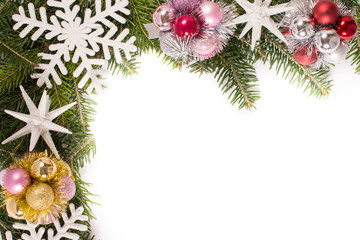 Christmas decoration on white background
