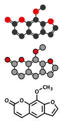 methoxsalen (psoralen) skin disease drug molecule.